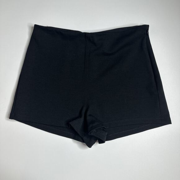 Y2k Express Knit High Rise Stretchy Shorts Punk Grunge Whimsigoth Zipper Size 2 - Picture 1 of 7